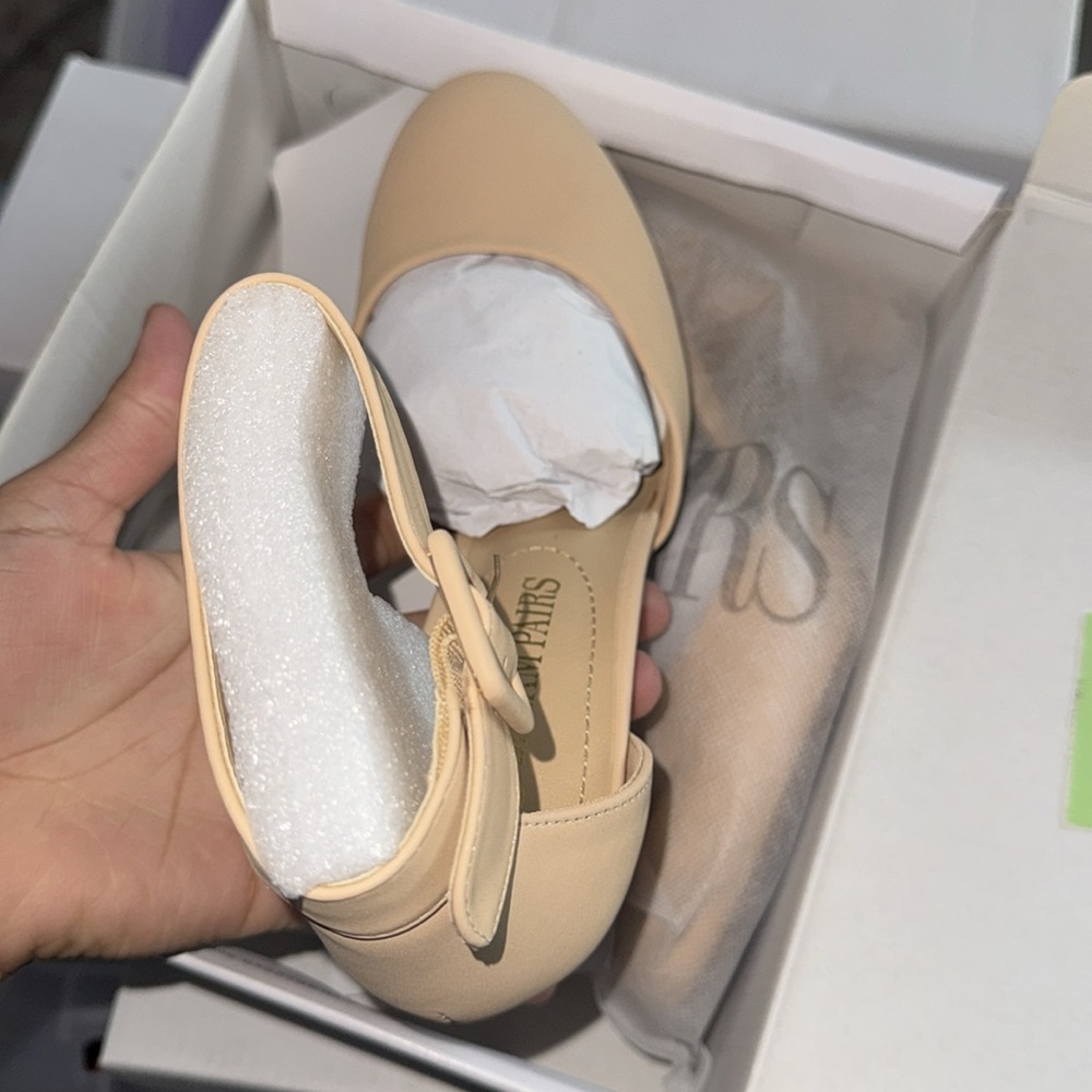 Chic Beige Ankle Strap Heels - Picture 7 of 8